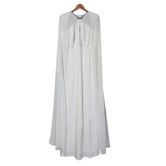 Roland Mouret Long Sleeve Bridal Wedding Cape Gown White Size 10 - Picture 7 of 12